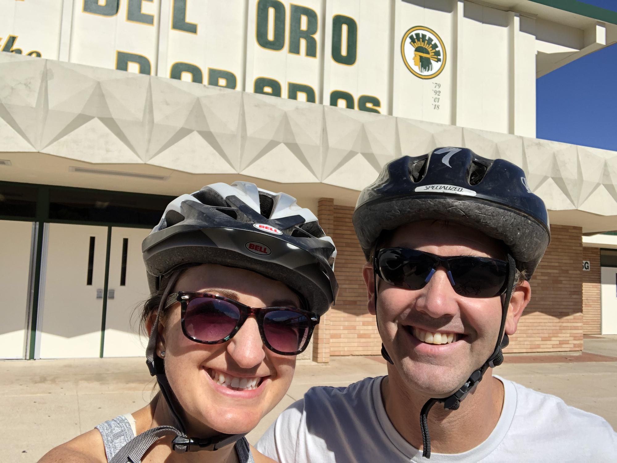 Revisiting our old high school where we never knew each other but shared one year together there.