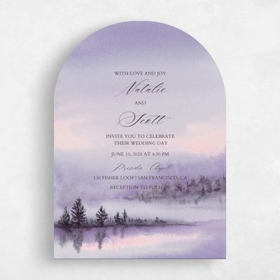 Purple Arch Wedding Invitation - Colt Classic