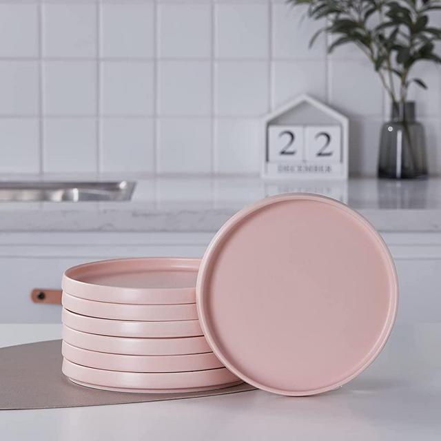 Stone Lain Stella Salad Plate 6-Piece Set, Round, Porcelain, Blush