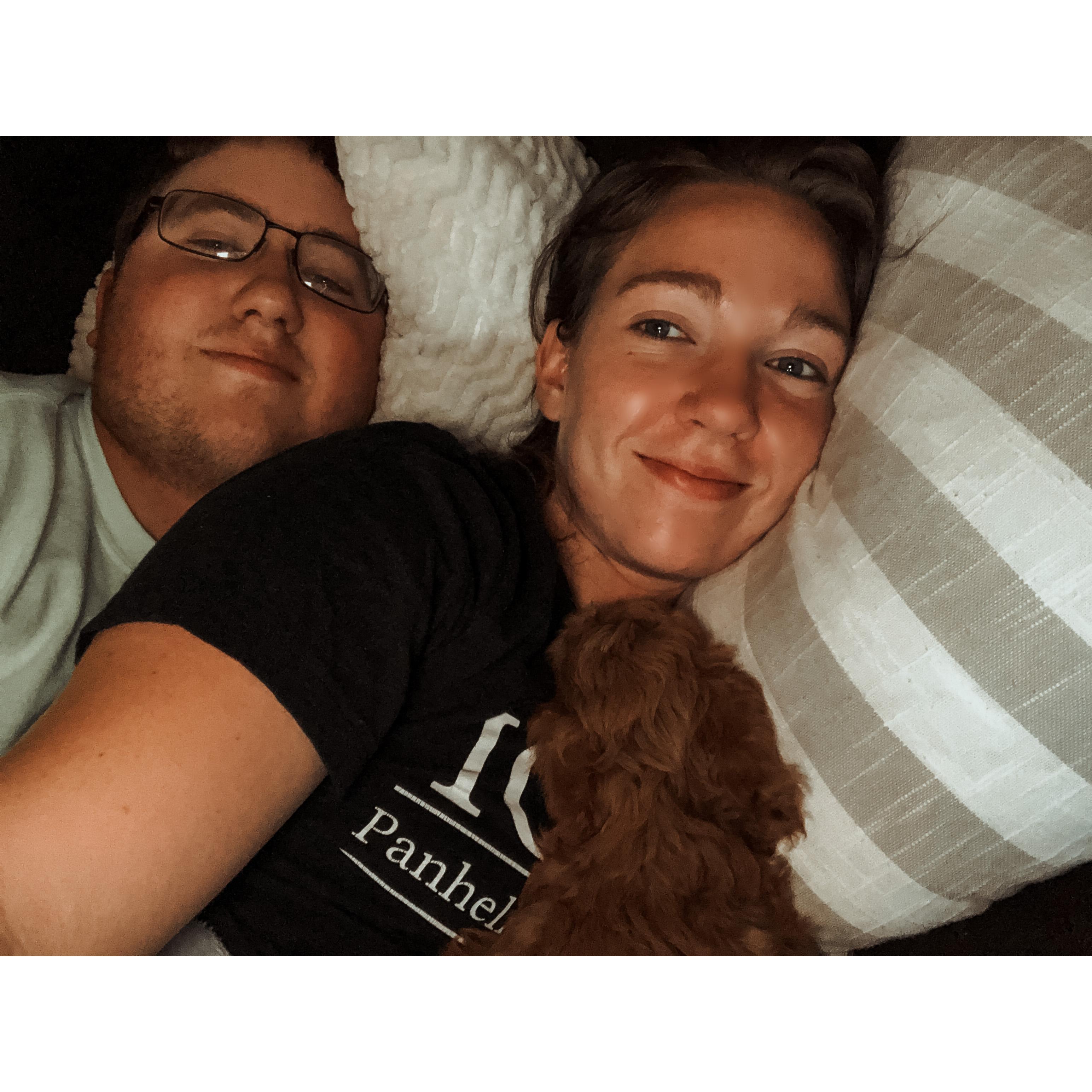 quarantine brought the pup and the pup brought all the cuddles