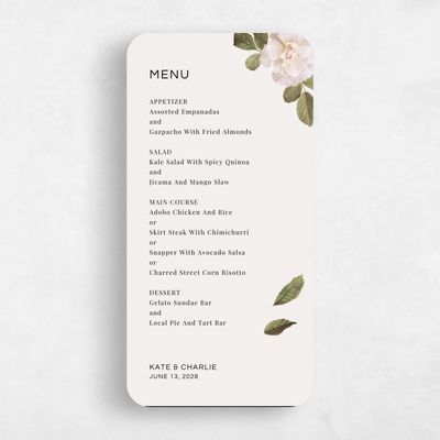 Beige Rounded Wedding Menu - Woads