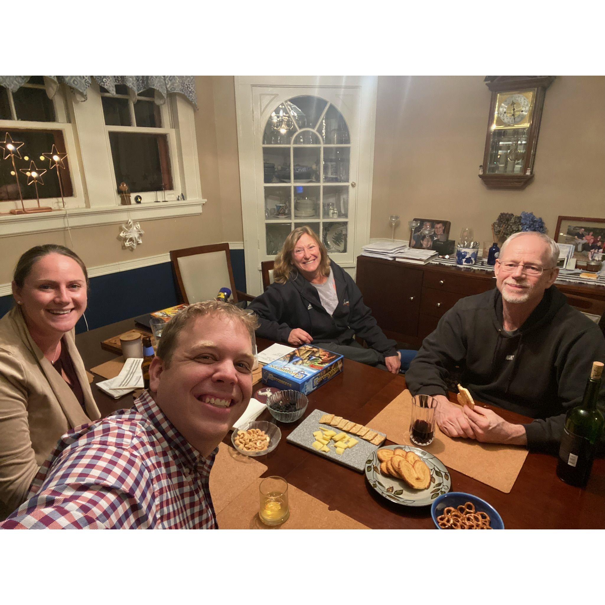 When Pearce got to meet Captain Kevin and Mom Ice (his nicknames for Lauren's parents) for the first time.