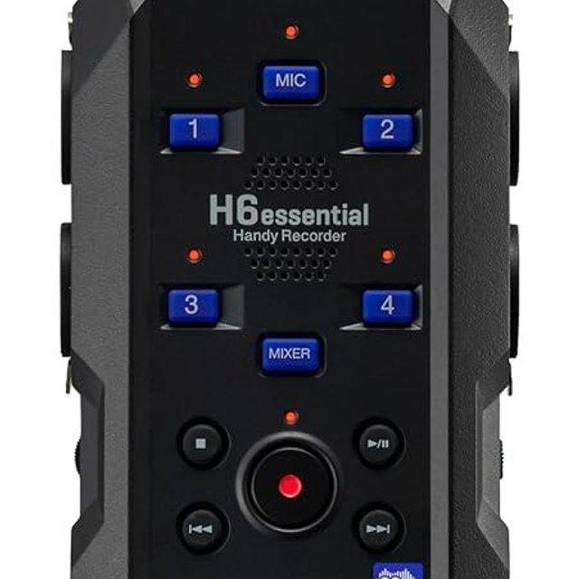 Zoom H6essential with 32-Bit Float, Accessibility, 6-Track Portable Recorder, Stereo Microphones, 4 XLR/TRS Inputs, Records to SD Card, USB Audio Interface, for Musicians, Podcasters, Filmmakers