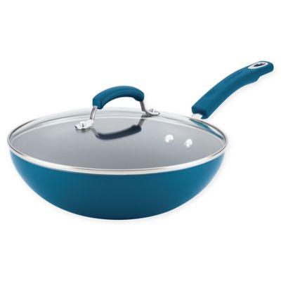 Rachael Ray™ Classic Brights 11-Inch Nonstick Covered Stir Fry Pan in Marine Blue