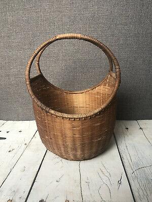 Vintage Wicker Brown Woven Basket