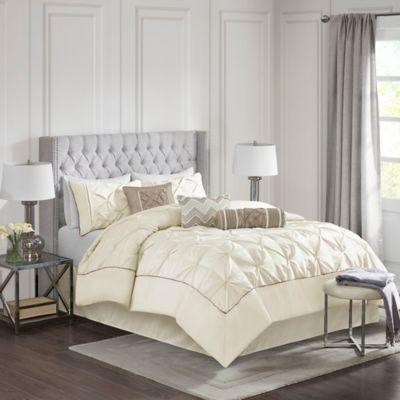 Madison Park Laurel 7-Piece Full Comforter Set in Ivory