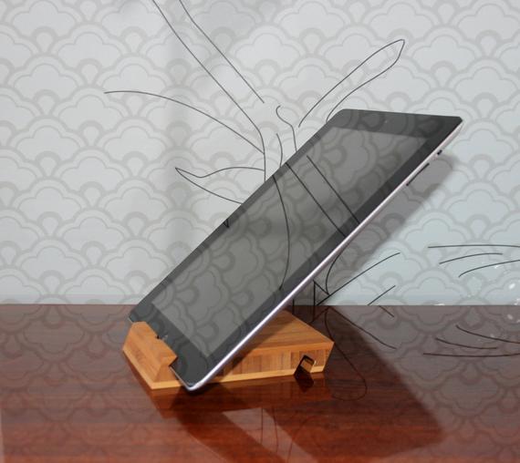 Bamboo iPad stand, tablet stand, wooden ipad stand, tablet holder, ipad kitchen stand, personalized stand, techie gift, gadget, techie gift