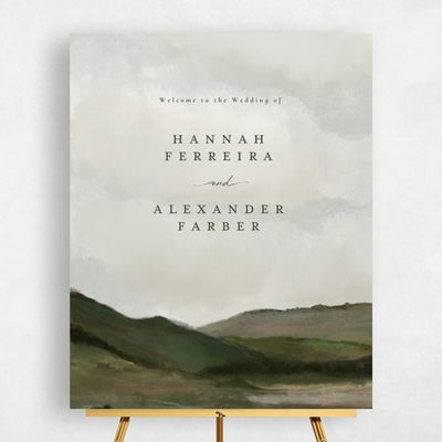 Summer, Beige Wedding Sign - Montagne Portrait