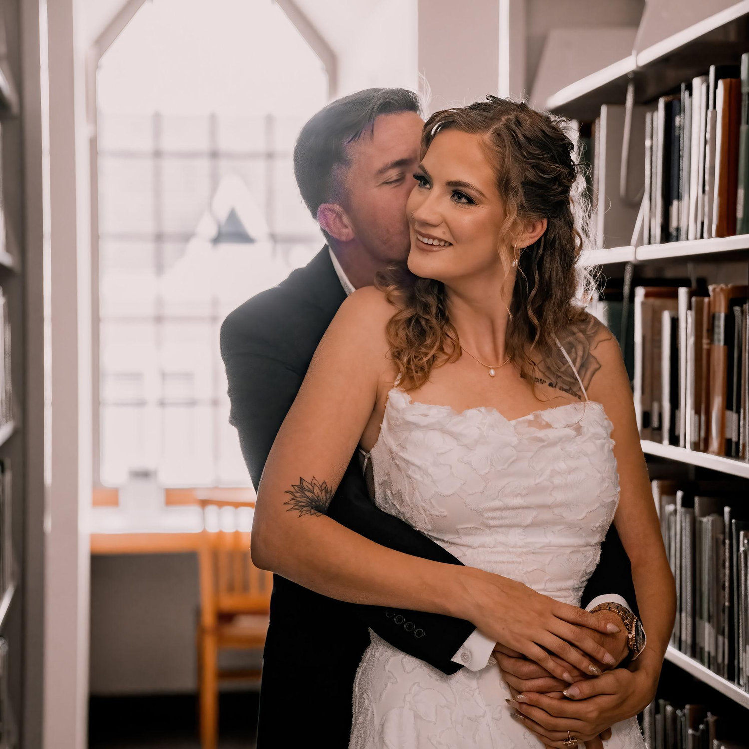 From our engagement shoot at the Agnes Scott library