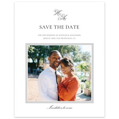 White Wedding Digital Save the Date - Wyncote Photo