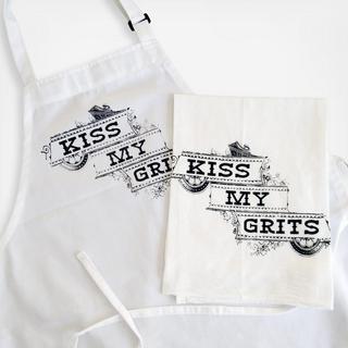 Kiss My Grits Kitchen Towel & Apron Set