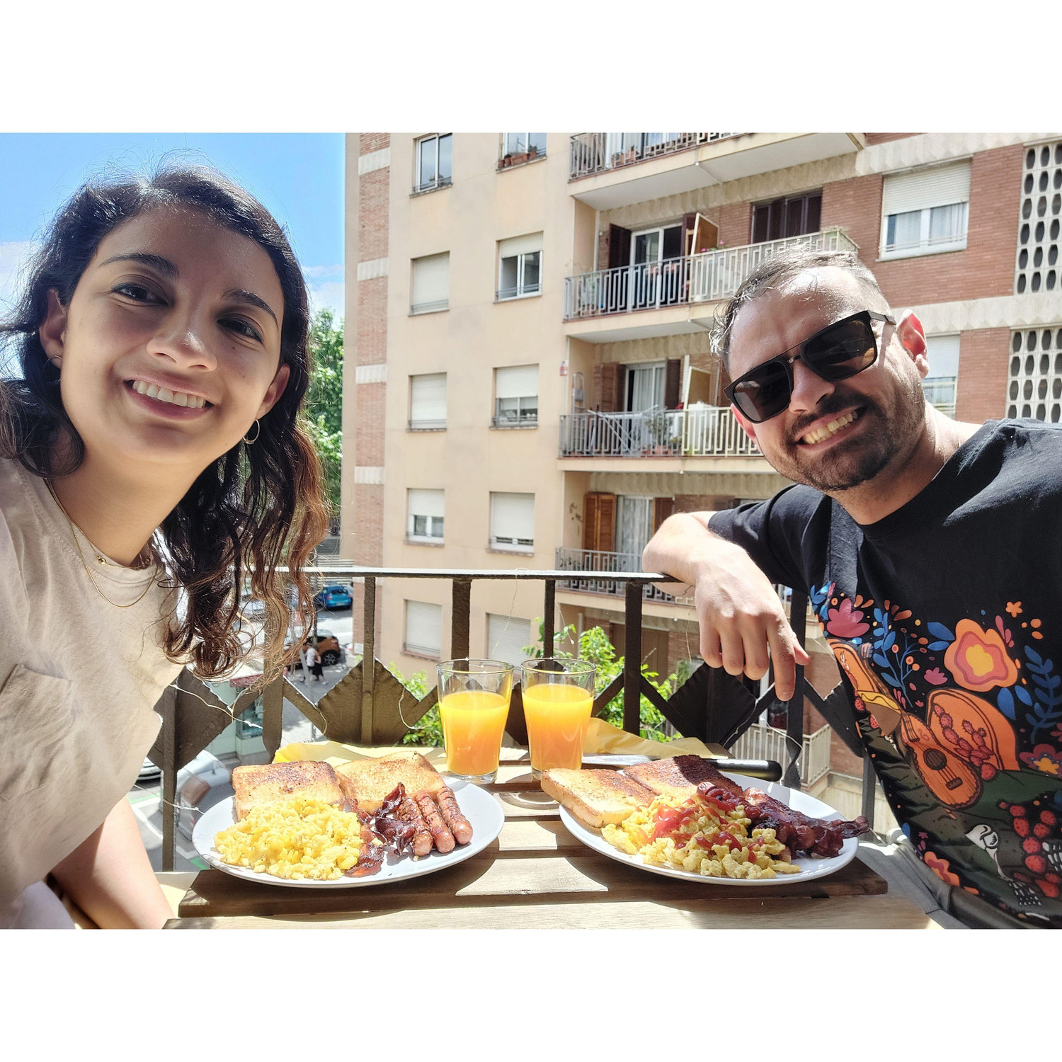 Breakfast date at our apartment in Barcelona. It's the little things!