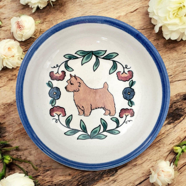 Handmade Norwich Terrier Ring Dish – Ceramic Jewelry Holder, Small Serving Dish, Gift for Norwich Terrier Lovers