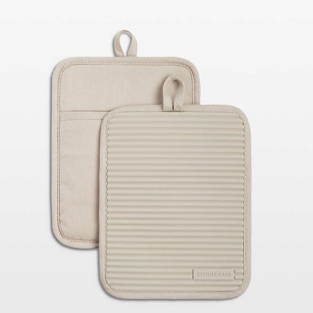 KitchenAid ® Milkshake Ribbed Soft Silicone Pot Holders, Set of 2