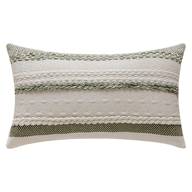 REGALWOVEN Striped Decorative Throw Pillow Covers for Couch Bed Sofa Home Decor 1 Pc 12 x 20 Inch Green