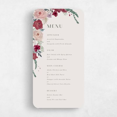 Red Rounded Wedding Menu - Miele