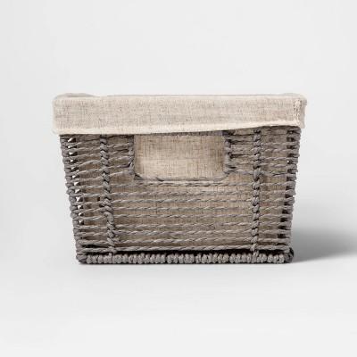 Twisted Paper Rope Media Basket Gray 6"x9" - Threshold™