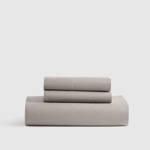 Classic Organic Percale Sheet Set in Dove I King with Flat Sheet