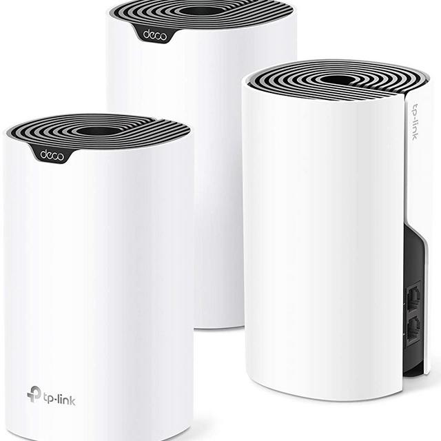 TP-Link Deco Whole Home Mesh WiFi System– Up to 5,500 Sq.ft. Coverage, WiFi Router/Extender Replacement, Gigabit Ports,Seamless Roaming, Parental Controls, Works with Alexa(Deco S4 3-Pack)