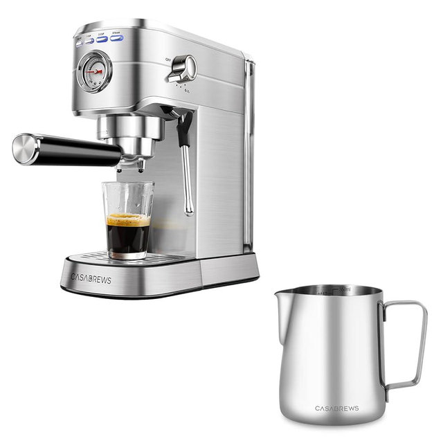 CASABREWS Espresso Machine with Steam Milk Frother & Milk Frothing Pitcher, Gift for Coffee Lovers