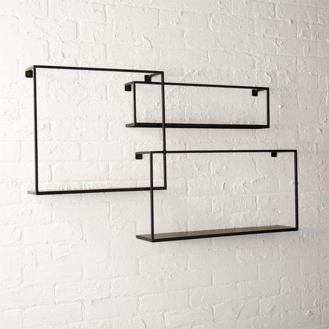 Matte Black Floating Shelves Set of 3