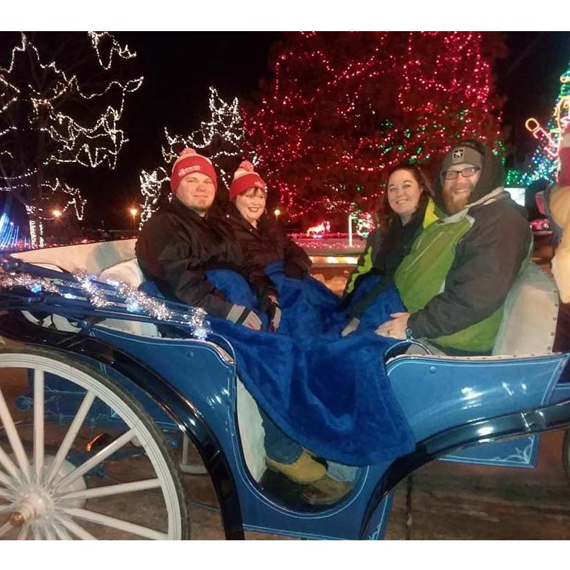 Carriage ride though Lacrosse Rotary lights.