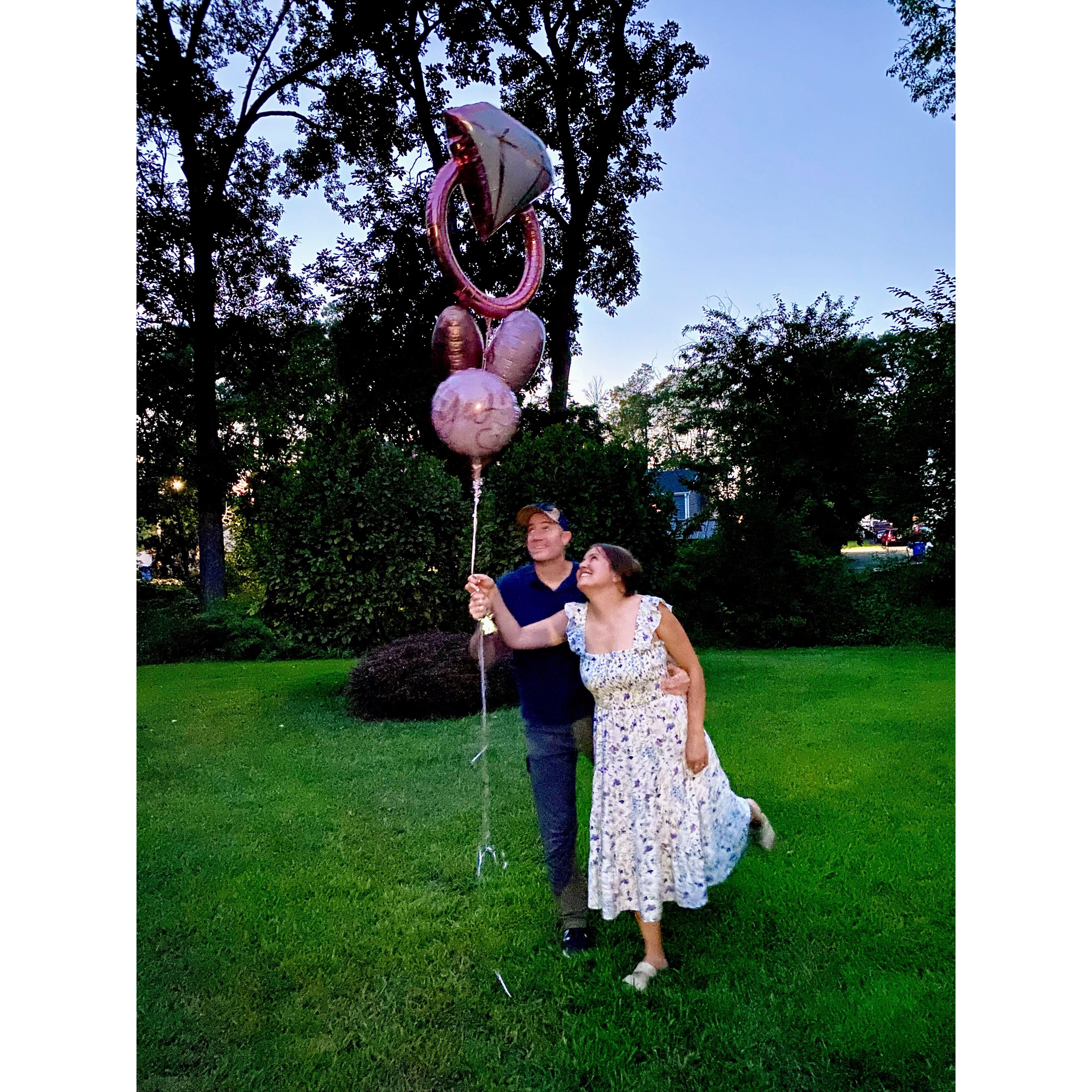Celebrating our engagement with our family, September 2023