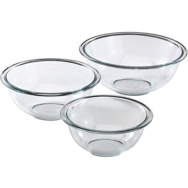 Pyrex Essentials (3-Piece) Glass Mixing Bowls Set