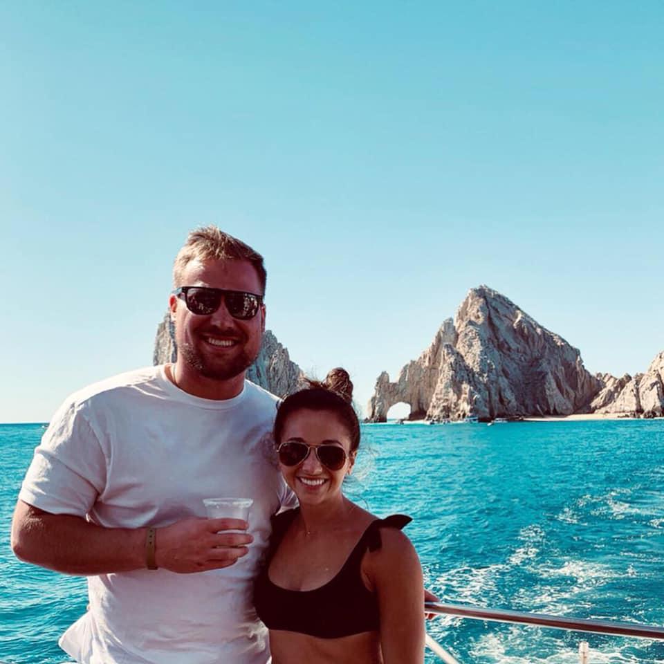 Carlie and Jacob at the famous Cabo Arch in 2018.