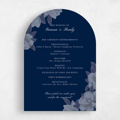 Blue Arch Wedding Program - Indigo