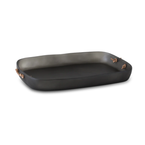 Tina Frey Large Tray With Leather Handles Black
