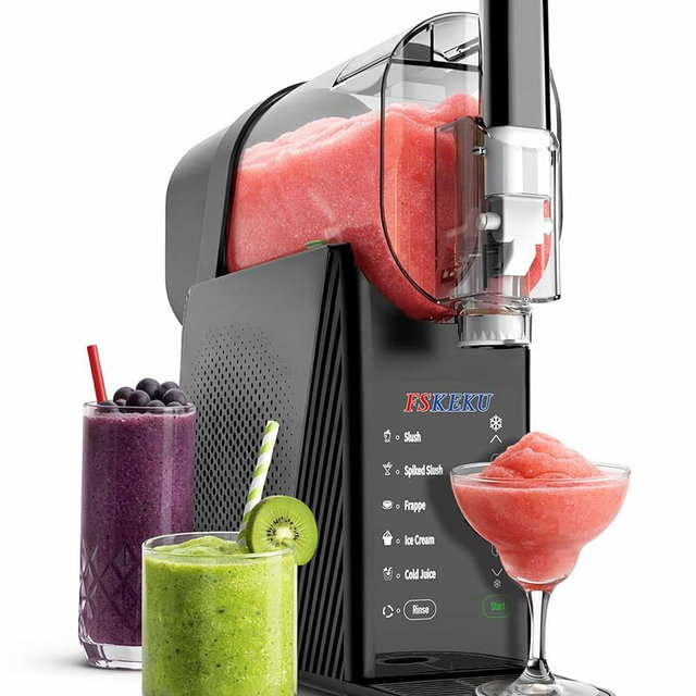 85oz Slushy Maker Machine for Home, Slushie Machines No Ice Needed Countertop with 5 Presets, Auto-Clean, Frozen Margaritas, Cocktails, Frappés, Smoothies, Milkshakes Summer Parties Gifts