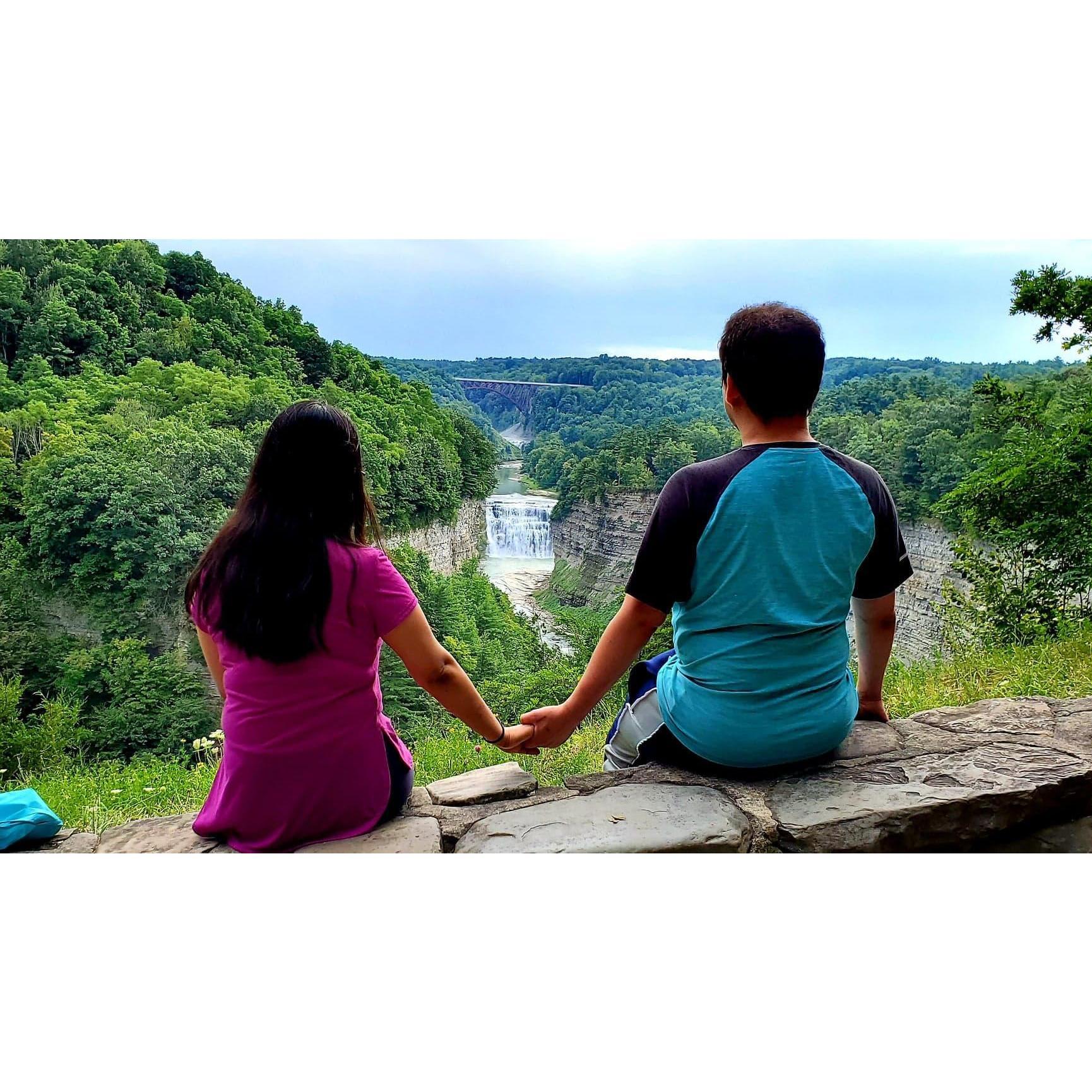 Gazing at the waterfalls of Letchworth State Park