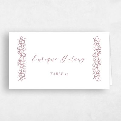 Dusty Rose, Pink Wedding Place Card - Brier