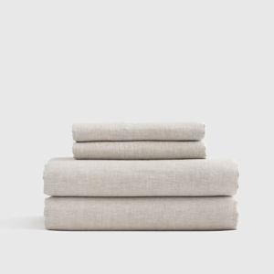 King European Linen Sheet Set in color Natural Chambray