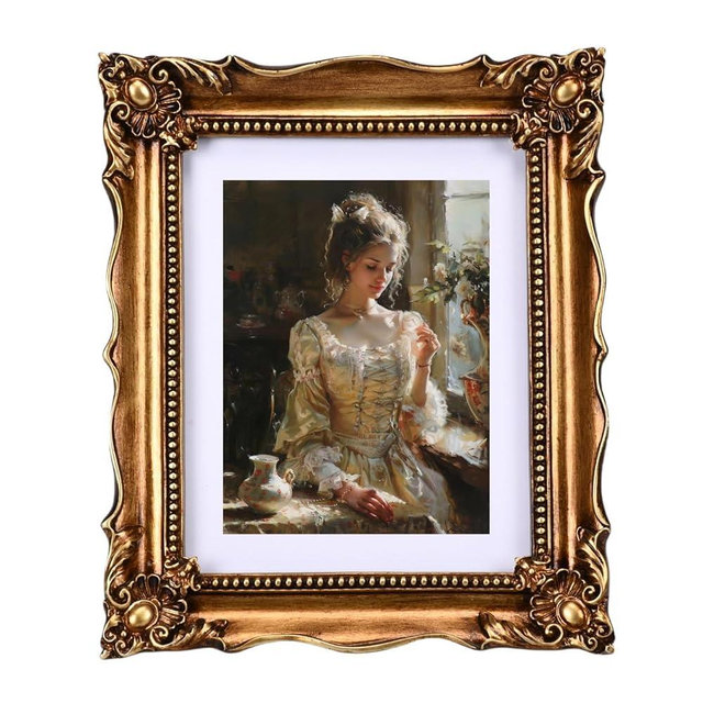 YUXINFRAME Vintage 8x10 Picture Frame gold Antique picture frames with Mat for 6x8 Ornate picture frames Baroque Tabletop Wall Hanging Home Decor poster Photo frame Horizontal or Vertical