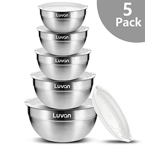 Luvan 2 Pack Large 60oz Glass food Storage Containers with Lids