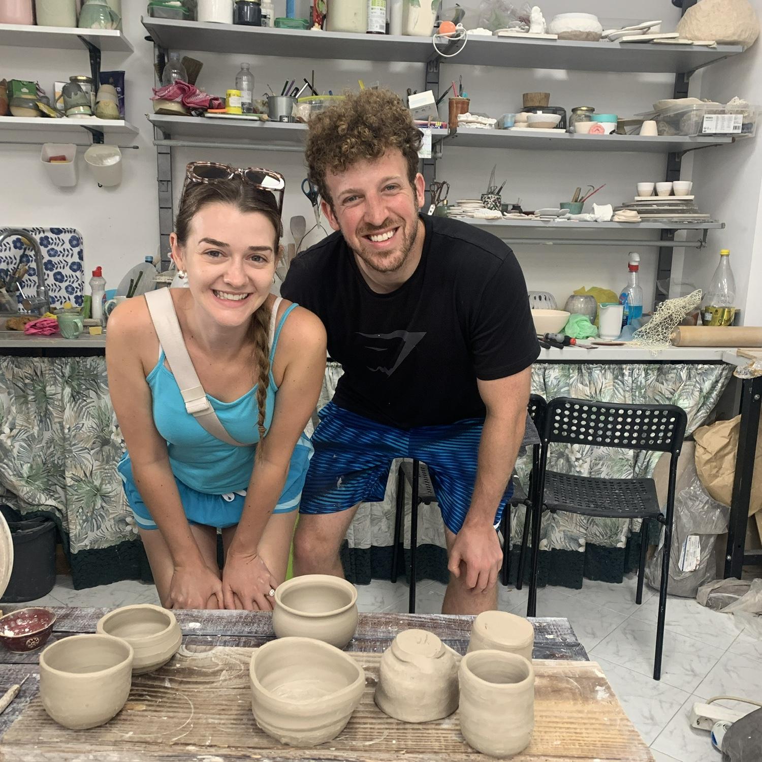 The result of our first pottery lesson in Murter, Croatia.