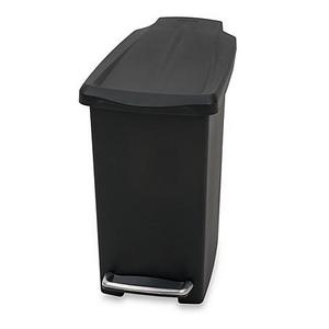 simplehuman&reg; Mini Slim Plastic 10-Liter Step-On Trash Can in Black