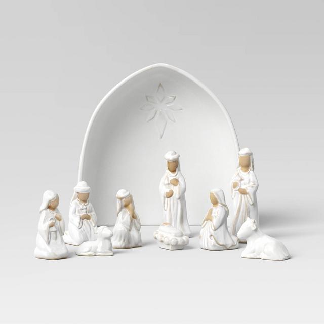 Christmas Ceramic Nativity Decorative Accent Segmented Set - Threshold™