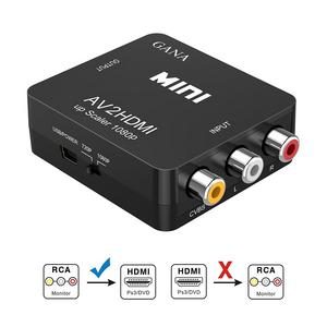 RCA to HDMI, GANA 1080P Mini RCA Composite CVBS AV to HDMI Video Audio Converter Adapter Supporting PAL/NTSC with USB Charge Cable for PC Laptop Xbox PS4 PS3 TV STB VHS VCR Camera DVD