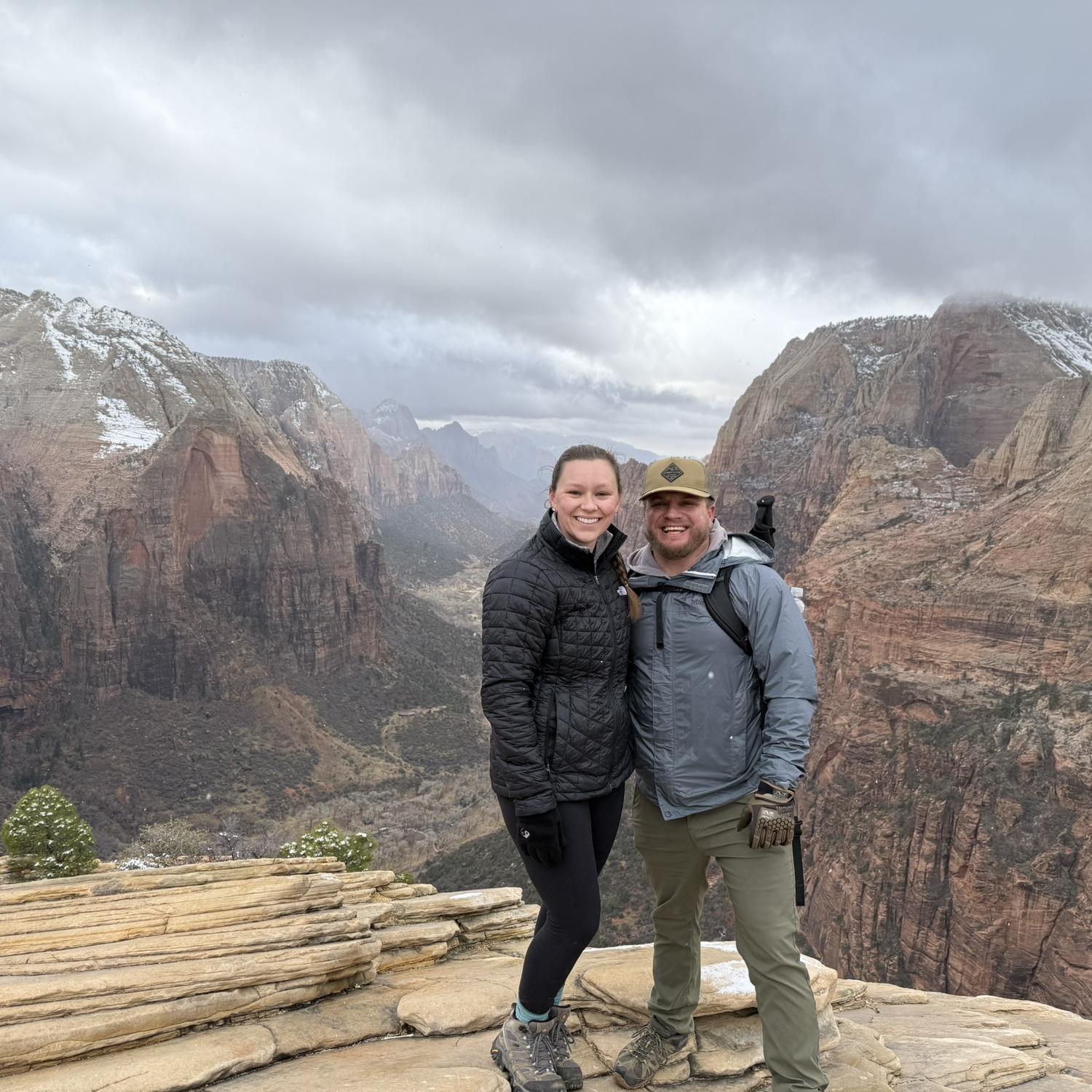 At the summit of Angels Landing in Zion National Park