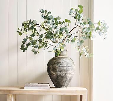 Faux Oversize Silver Dollar Eucalyptus Branch, 59"L