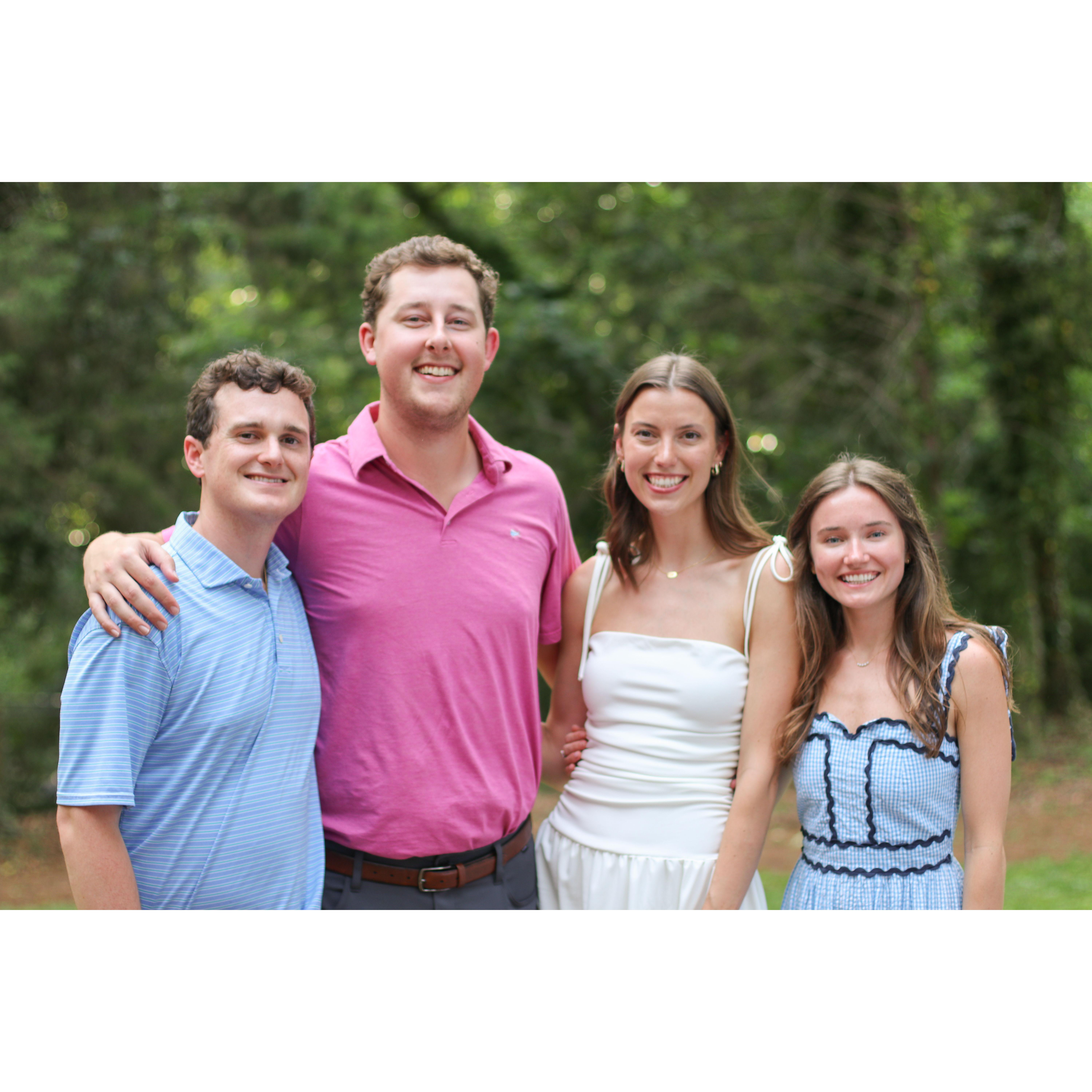 We met through our best friends! Carson (best man) and his fiancé, Hannah, hosted the party at their home. So grateful for friends like them!