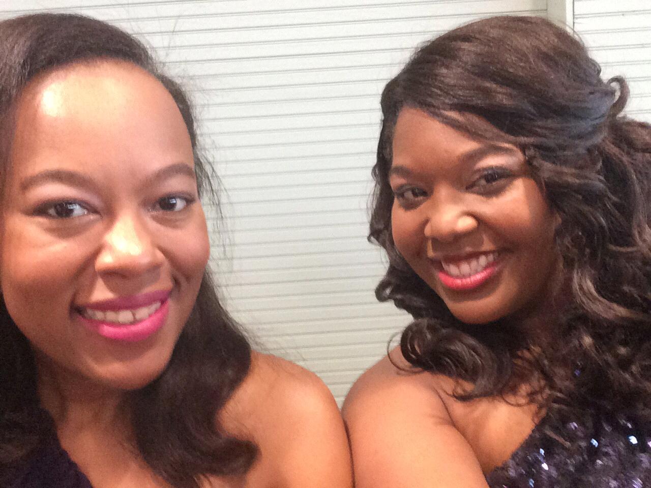 Tasha and Catherine at the wedding where Aubrey and Tasha met.