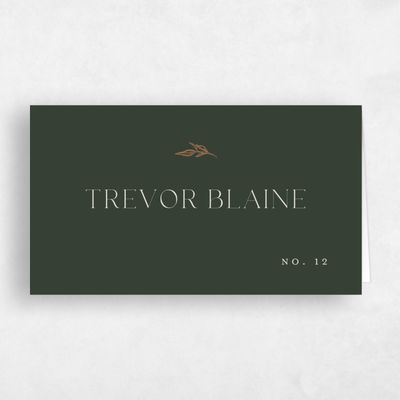 Deep Forest, Green Wedding Place Card - Finch