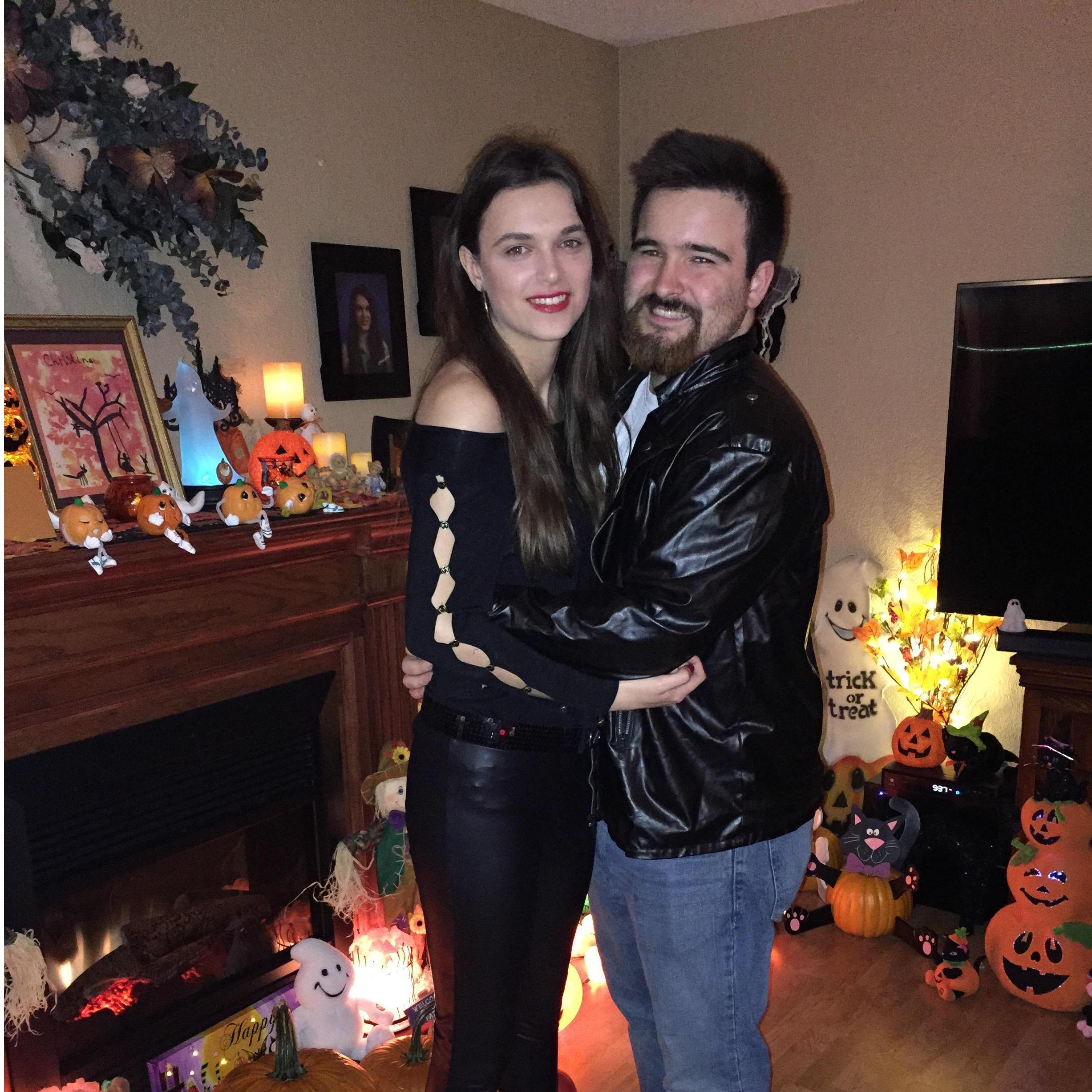 Our first Halloween together. Danny and Sandy from Grease.