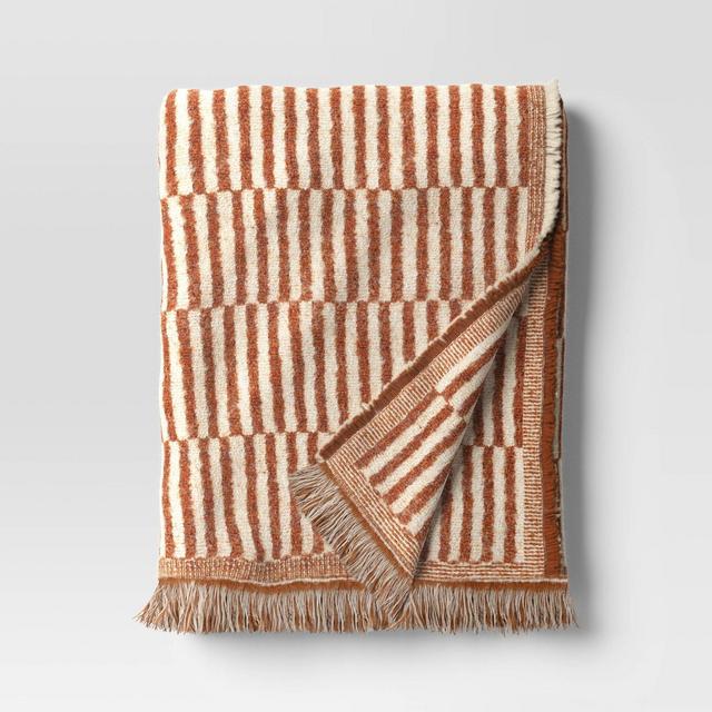 Woven Linework Throw Dark Tan/Cream - Threshold™