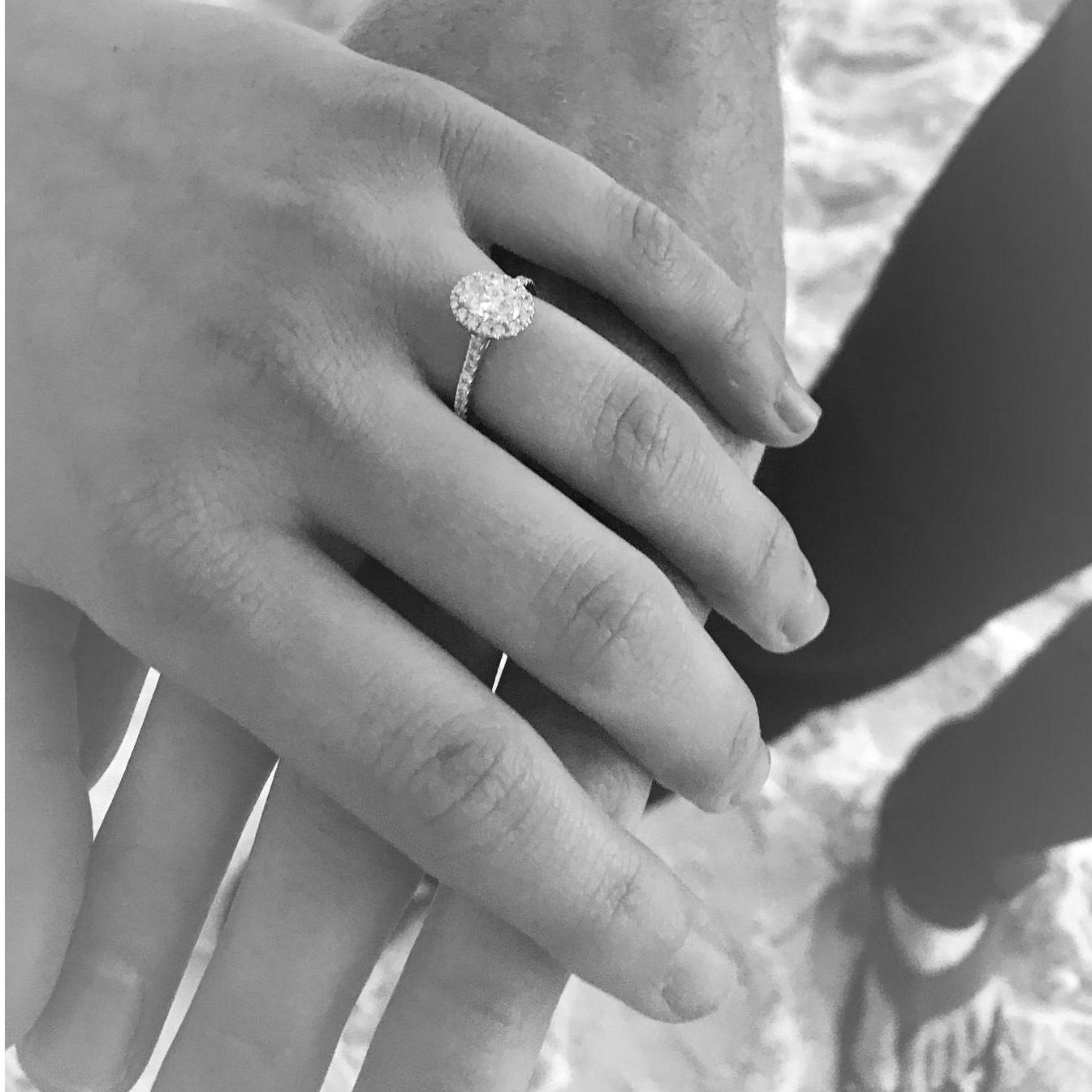 We picked out the ring together in an unplanned trip to Reeds after dinner one night. He spotted the store and wanted to know my size. We have very different tastes but both agreed this was the one!