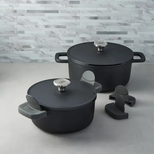 BergHOFF Phantom 4Pc Nonstick Ceramic Covered Stockpot Set, Recycled Cast Aluminum